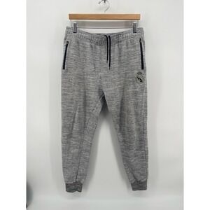 Real Madrid Jogger Sweatpants Gray Men's L/G Zip Pockets Drawstring